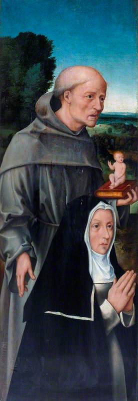 Sankt Antonius von Padua mit einer Nonne - Gérard David