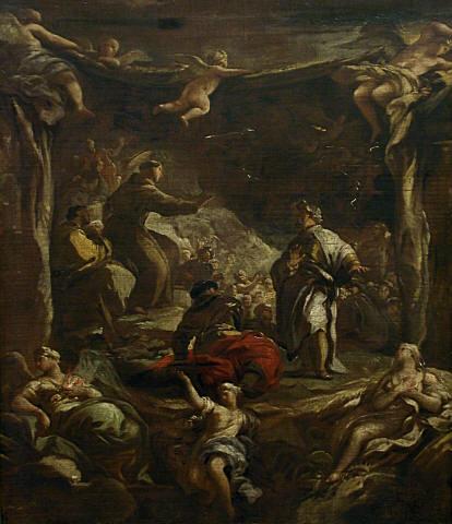 Saint Antoine de Padoue tadelnd den Tyrannen Ezzelino - Luca Giordano