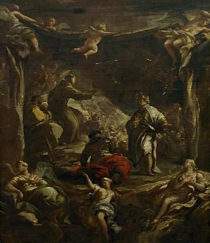 Saint Antoine de Padoue tadelnd den Tyrannen Ezzelino - Luca Giordano