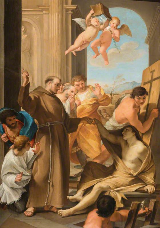 Sankt Antonius von Padua erweckt einen Toten - Andrea Sacchi