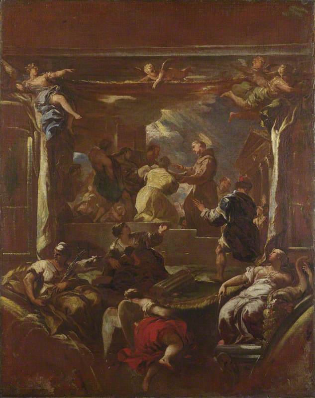 Saint Antoine de Padoue restauriert den Fuß eines Mannes - Luca Giordano