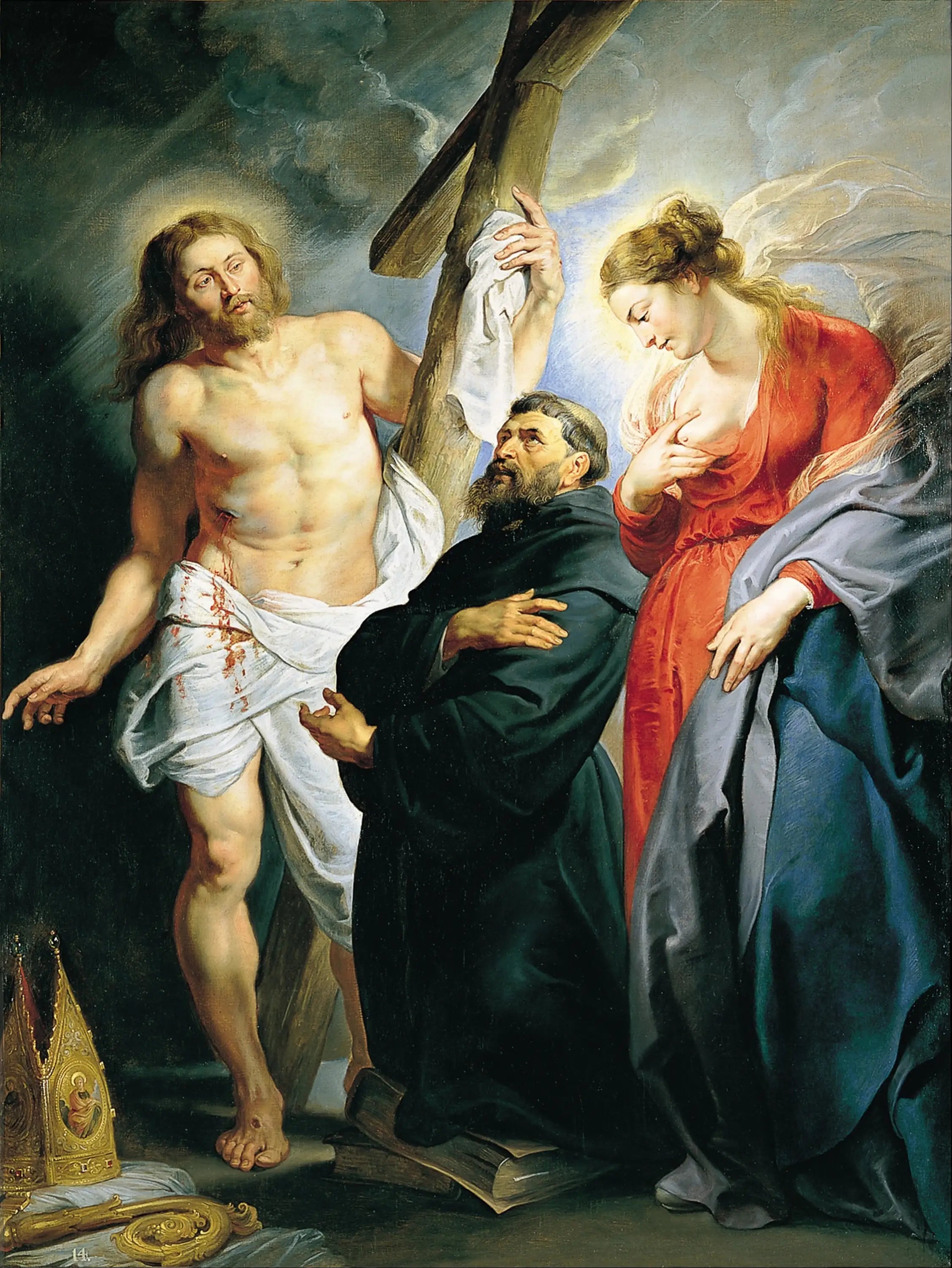 Saint Augustin avec le Christ et la Vierge Marie - Peter Paul Rubens image 1 reproduction de peinture à l’huile