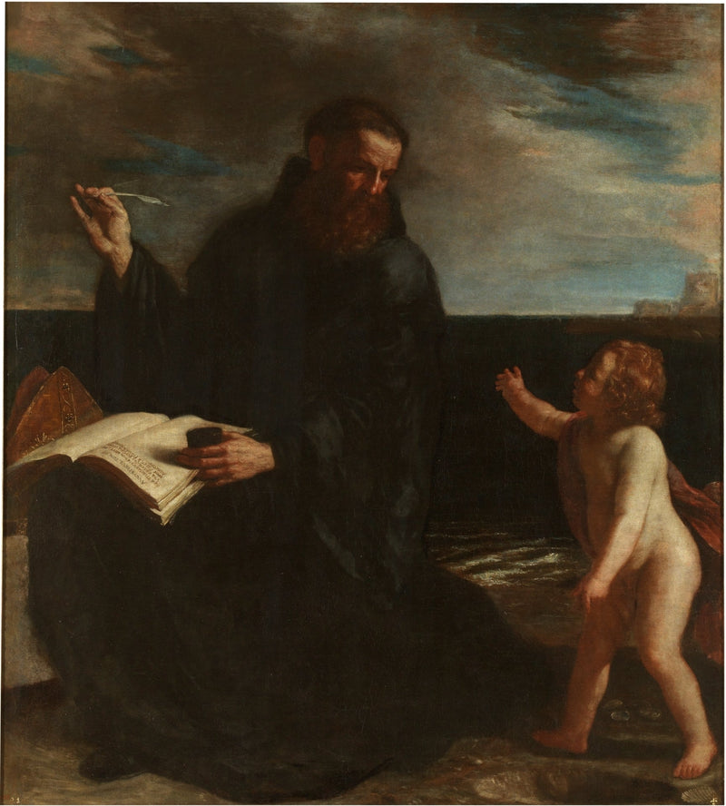 Heiliger Augustinus, der über die Dreifaltigkeit meditierend - Guercino