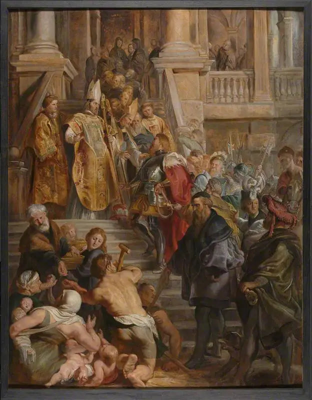 Sankt Bavon wird von den Heiligen Amandus und Floribert empfangen - Peter Paul Rubens