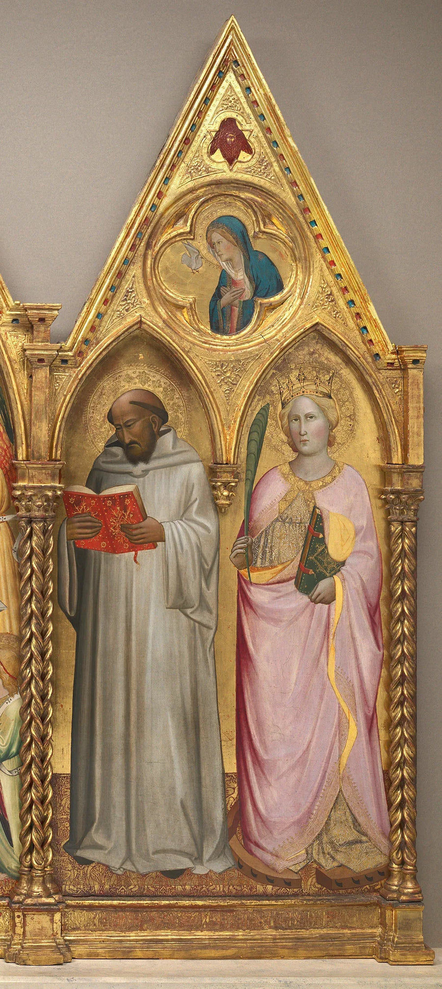 Saint Bernard et sainte Catherine d'Alexandrie avec la Vierge de l'Annonciation [panneau de droite] - Agnolo Gaddi image 1 tableau peint à l’huile sur toile