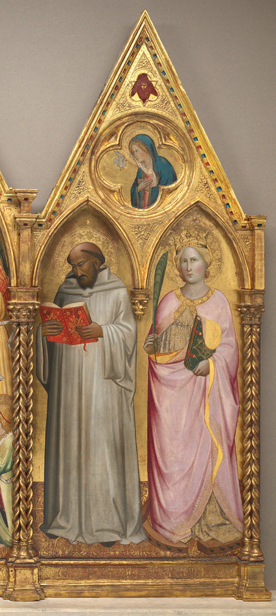 Saint Bernard et sainte Catherine d’Alexandrie avec la Vierge de l’Annonciation [panneau de droite] - Agnolo Gaddi