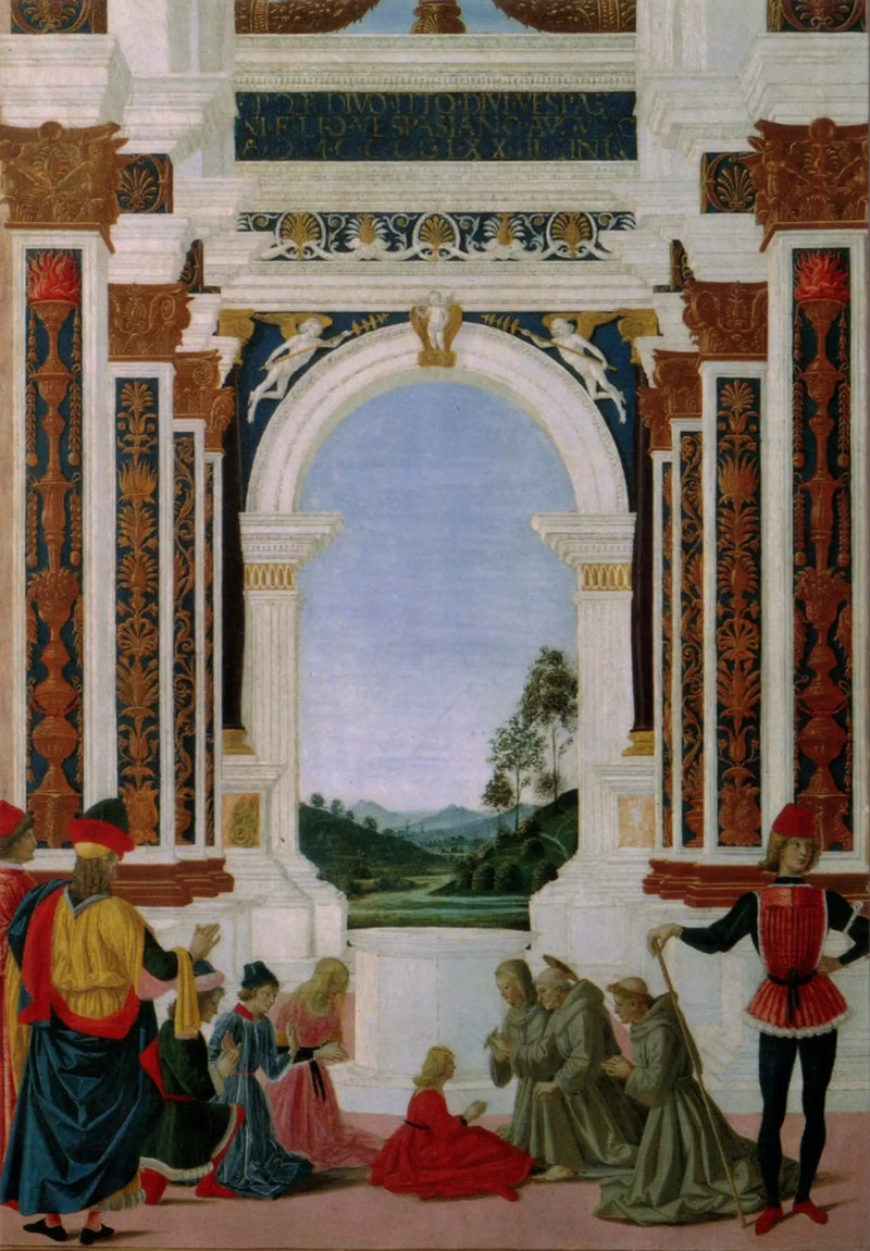 Heilender Heilige Bernardin mit einem Mädchen - Pietro Perugino
