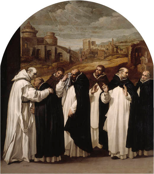 Saint Bruno fait ses adieux à ses compagnons à Rome - Vincenzo Carducci image 1 reproduction de peinture à l’huile