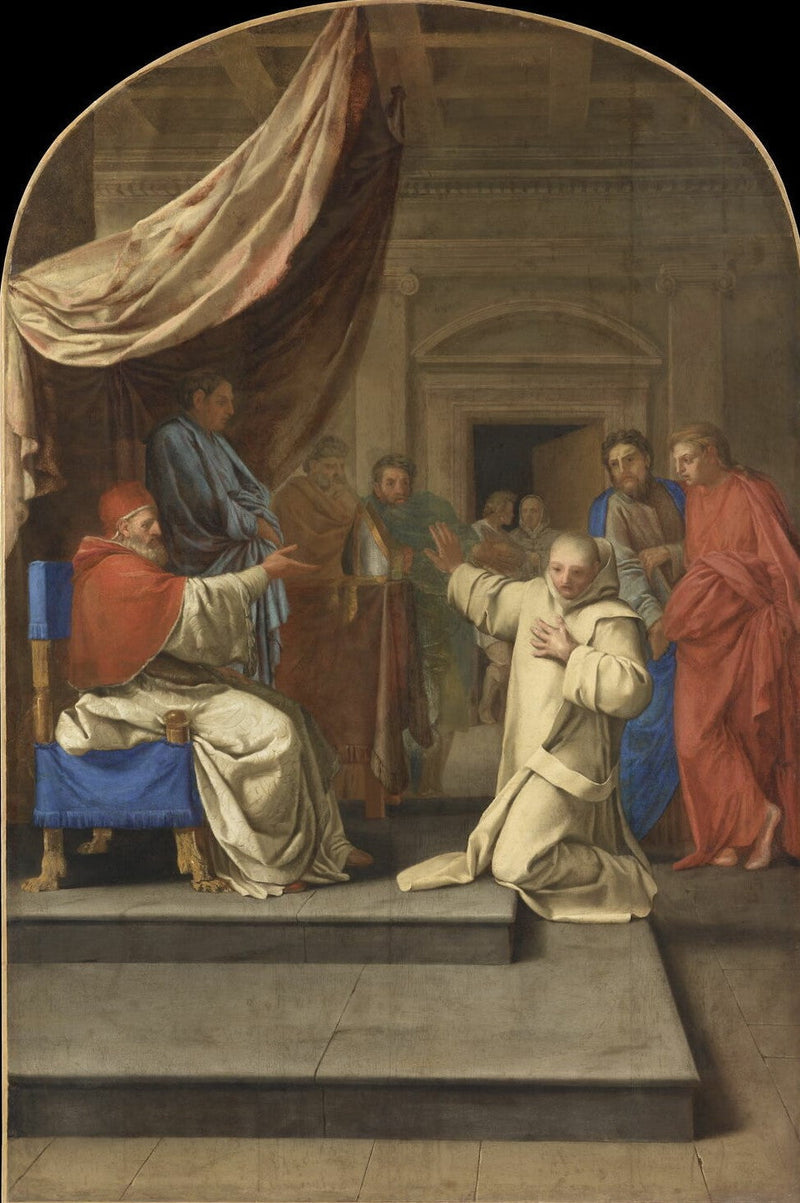 Saint Bruno lehnt die Erzbischofswürde von Reggio ab, die ihm Urban II. anbietet - Eustache Le Sueur