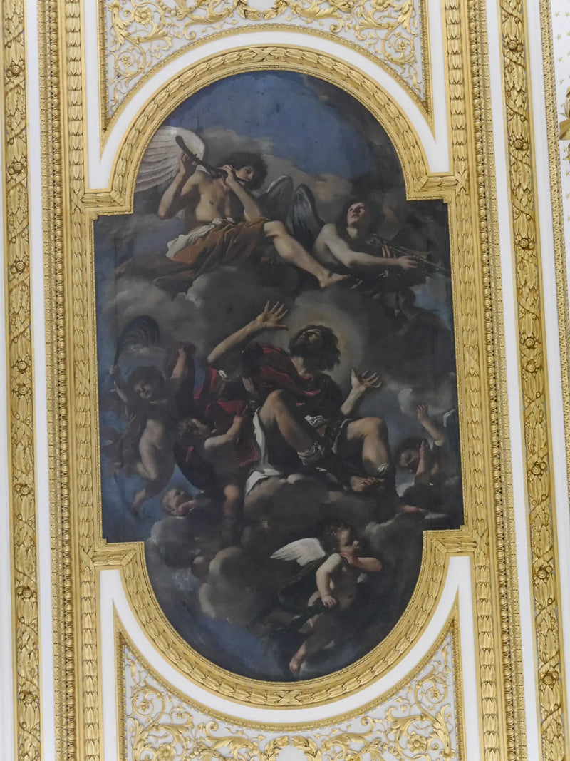 Heiliger Chrysogonus, vom Himmel getragen von Engeln - Guercino