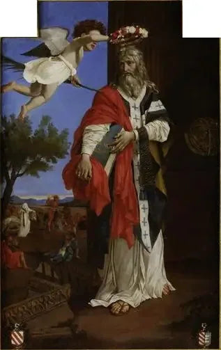 Sankt Denys der Areopagiter gekrönt von einem Engel - Nicolas Poussin