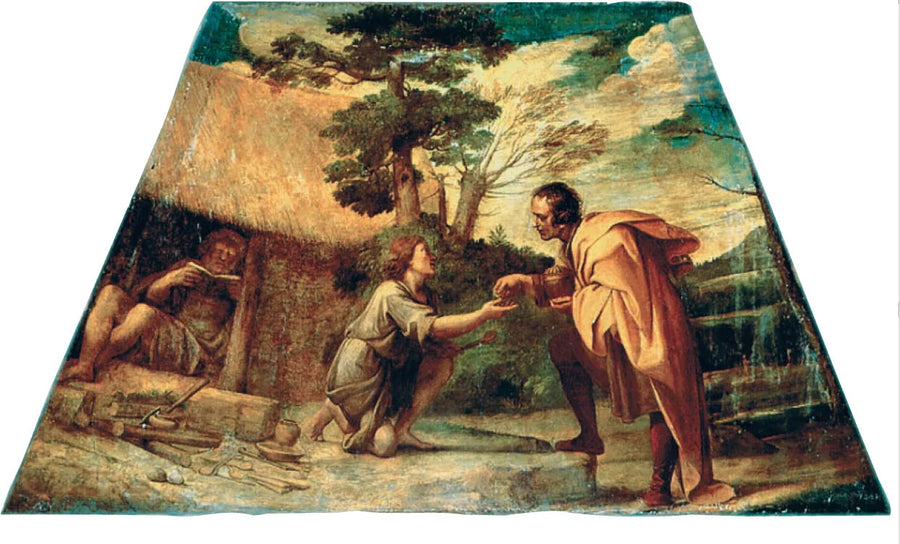 Der heilige Didaque von Alcalá, der die Almosen empfängt - Annibale Carracci