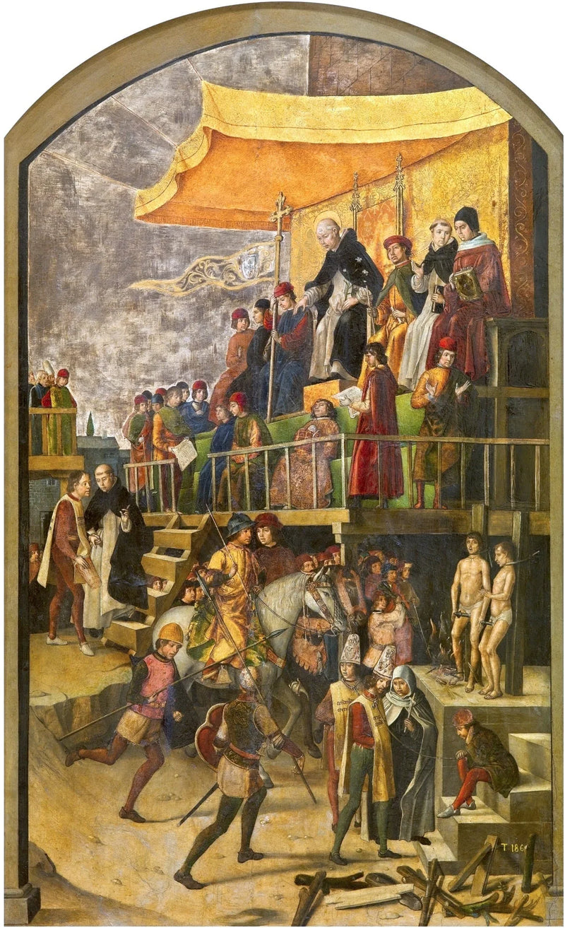 Saint Dominique, der eine Selbstverbrennung leitet - Pedro Berruguete