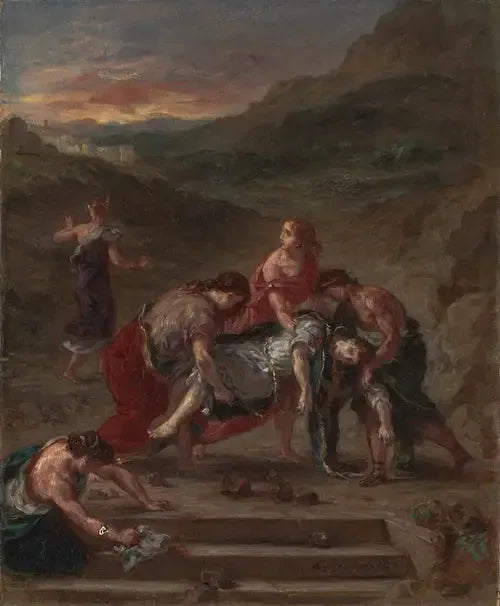 Saint Etienne von seinen Jüngern mitgenommen - Eugène Delacroix