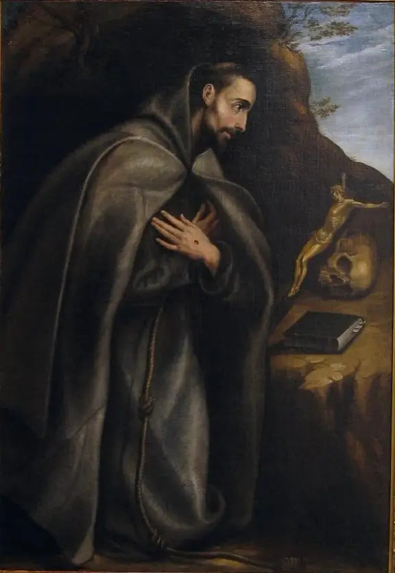 Saint François knieend in Meditation - El Greco