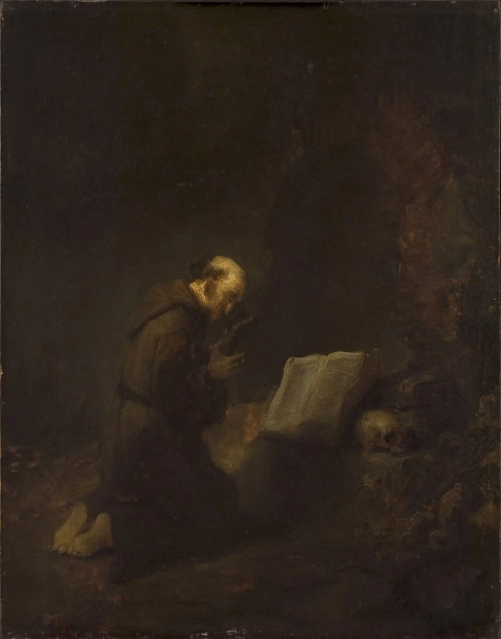 Saint François d'Assise en prière - Rembrandt image 1 reproduction d’œuvre d’art à l’huile