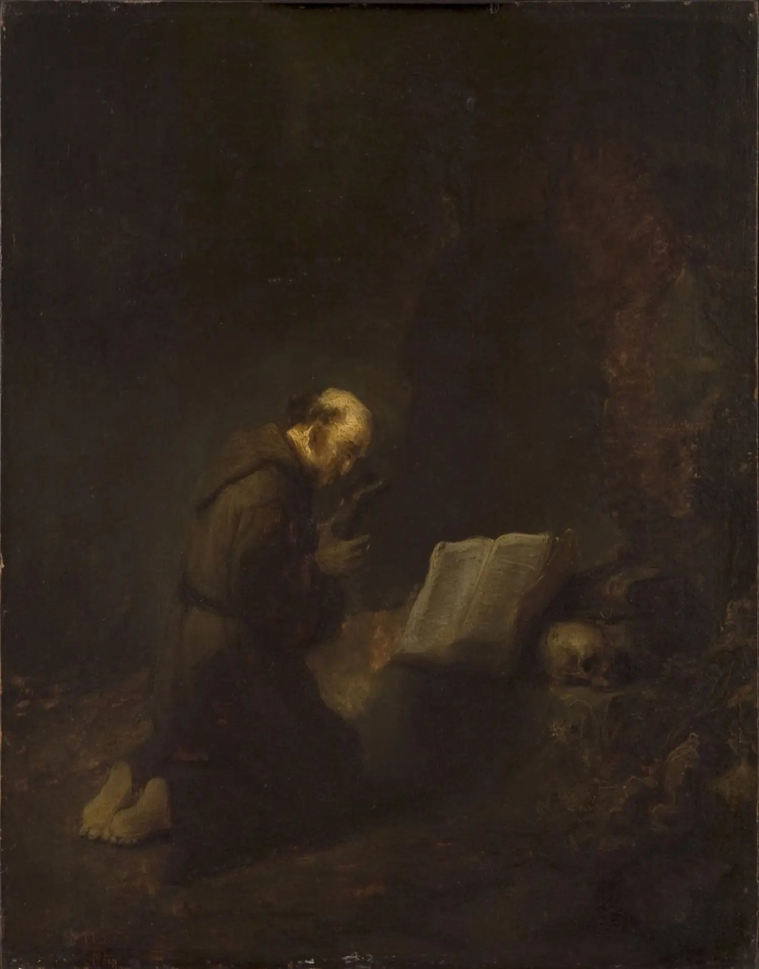 Saint François d'Assise en prière - Rembrandt image 1 reproduction d’œuvre d’art à l’huile