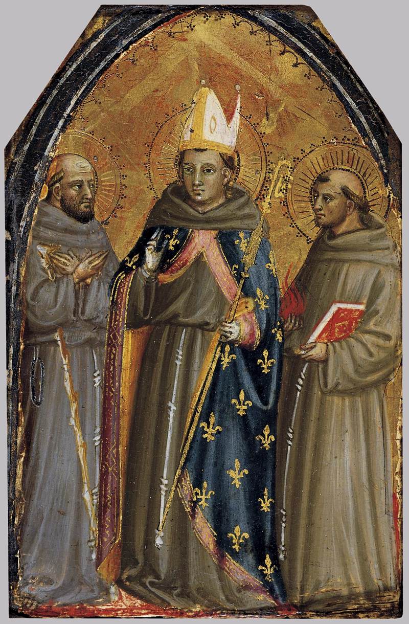 Franz von Assisi, Ludwig von Toulouse und Antonius von Padua - Bicci di Lorenzo