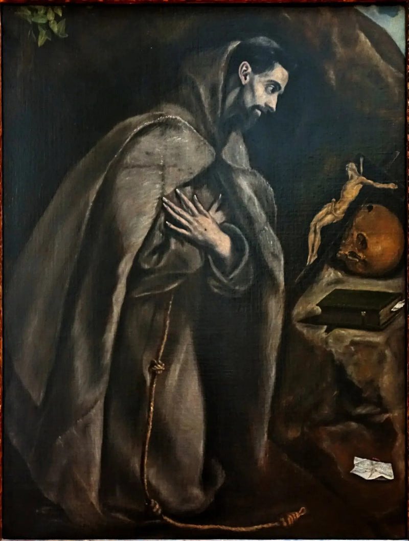 Saint François im Gebet vor dem Kreuz - El Greco