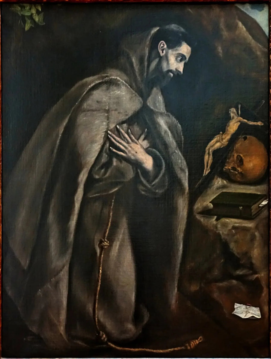 Saint François im Gebet vor dem Kreuz - El Greco