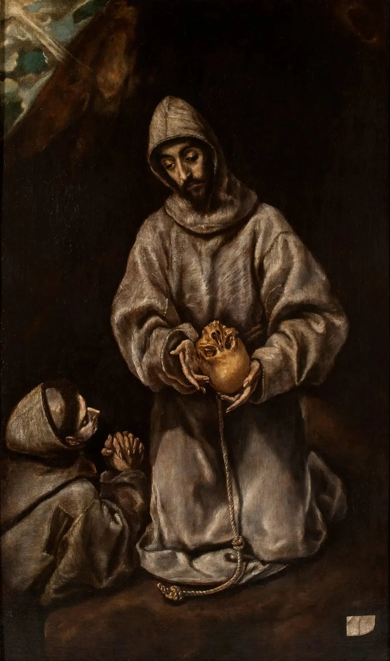 Saint François und Bruder Léon meditieren über den Tod - El Greco