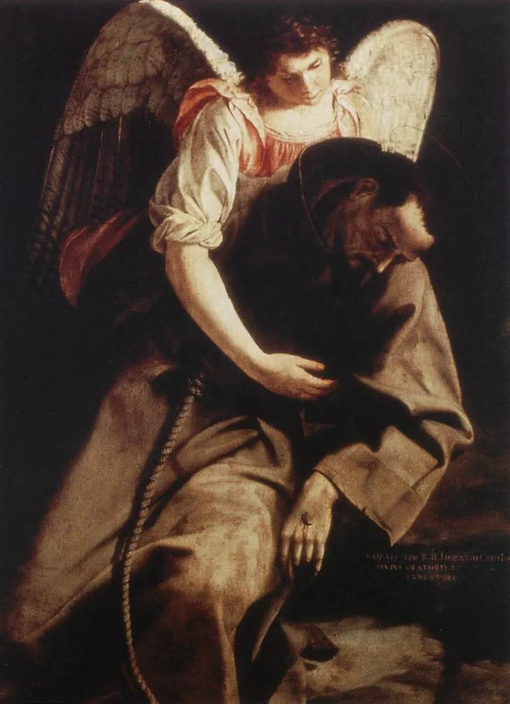 Sankt Franziskus und der Engel - Orazio Gentileschi