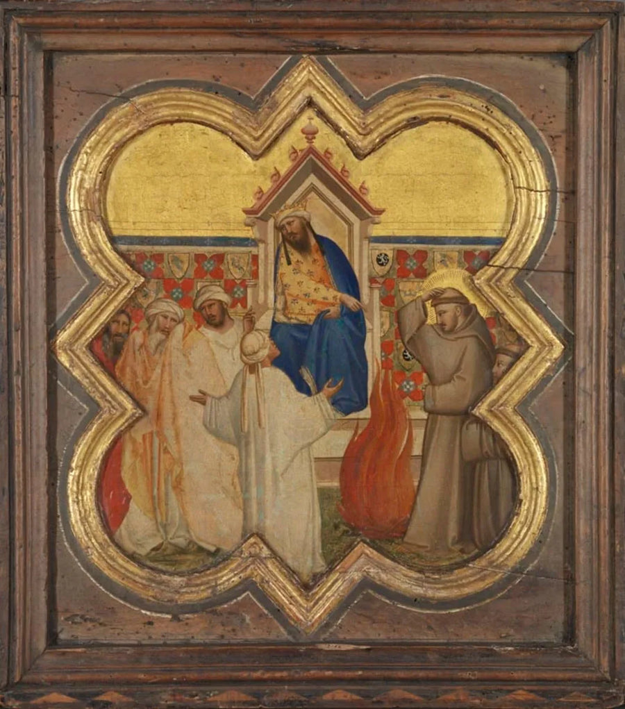 Sankt Franziskus und die Feuerprobe vor dem Sultan - Taddeo Gaddi