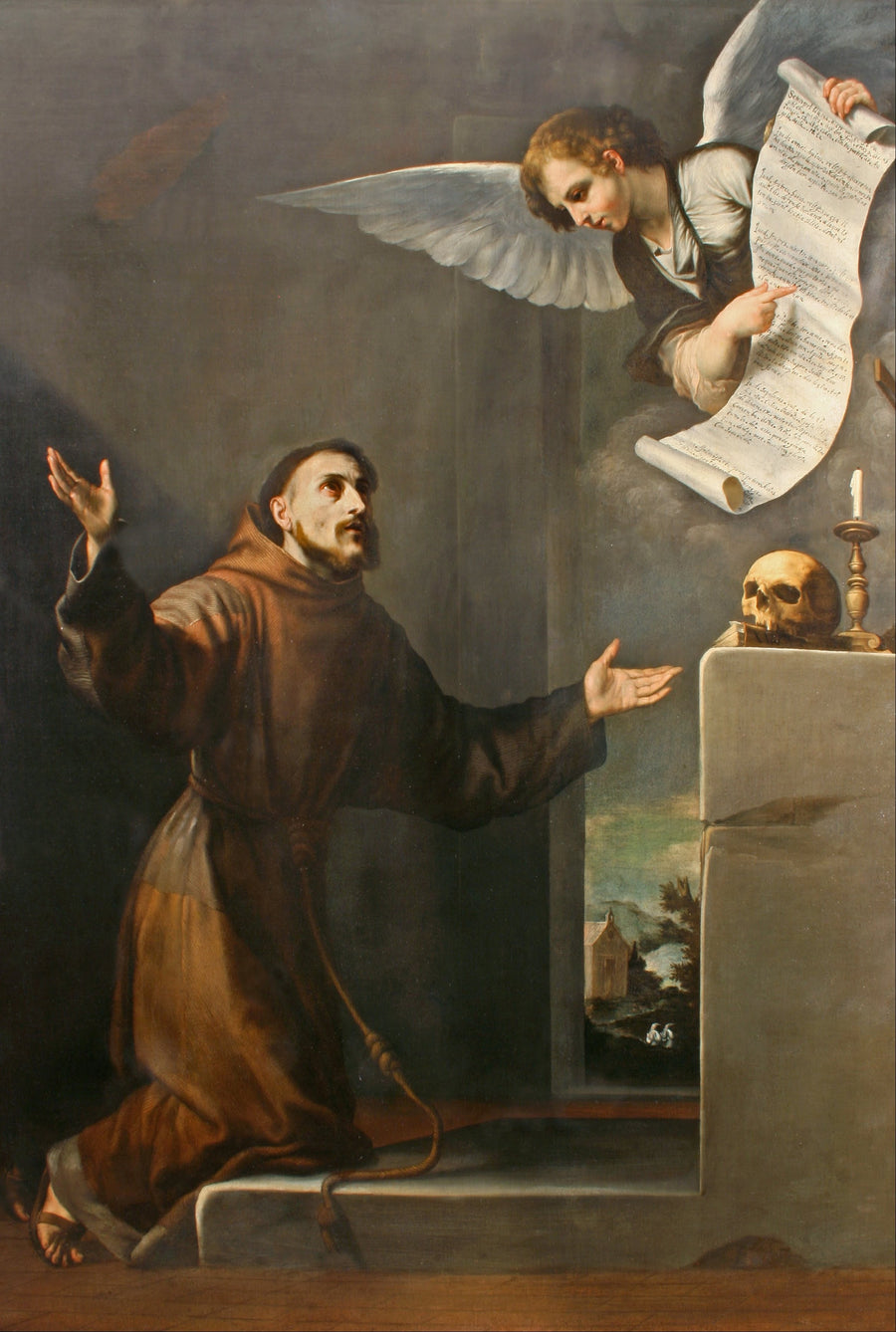 Sankt Franziskus erhält die sieben Privilegien des Engels - Jusepe de Ribera