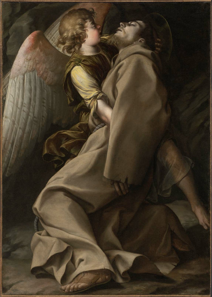 Sankt Franziskus unterstützt von einem Engel - Orazio Gentileschi