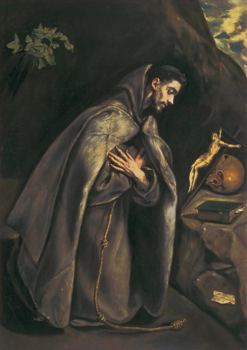 Saint François verehrend das Kreuz - El Greco