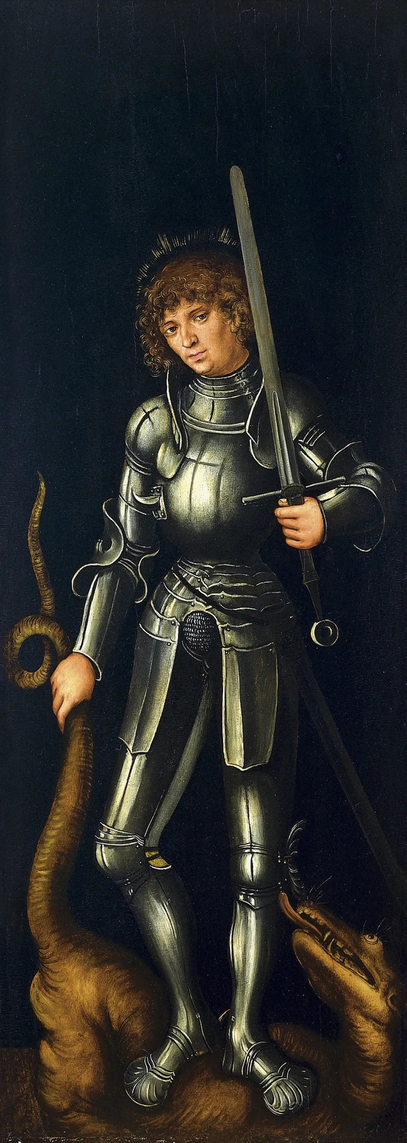 Saint Georges (äußere rechte Flügel) - Lucas Cranach der Ältere