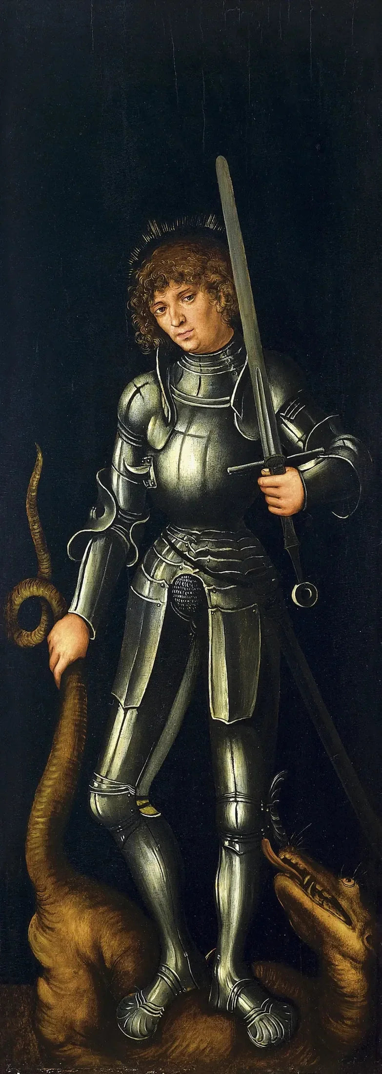 Saint Georges (äußere rechte Flügel) - Lucas Cranach der Ältere