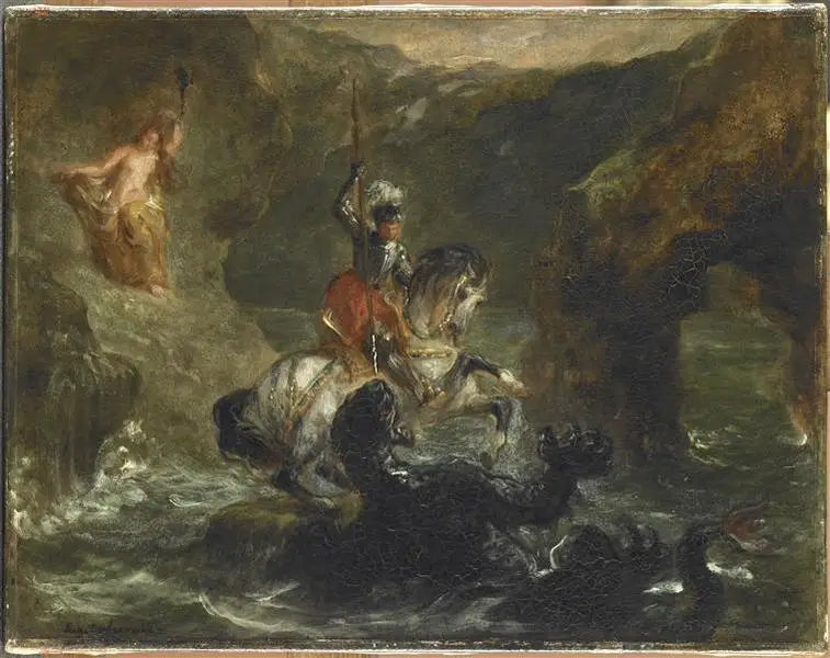 Sankt Georg kämpft gegen den Drachen - Eugène Delacroix