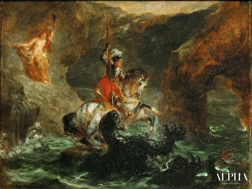 Saint Georges dans la lutte avec le dragon - Eugène Delacroix - Reproductions de tableaux et peintures haut de gamme