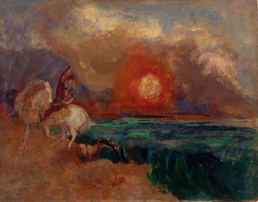 Sankt Georg und der Drache (Sankt Georg und der Drache) - Odilon Redon