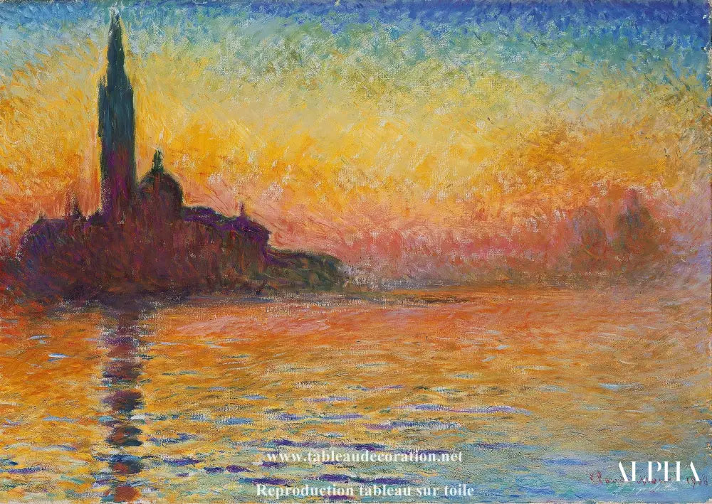 Saint-Georges-Majeur au crépuscule - Tableau claude monet - Reproductions de tableaux et peintures haut de gamme