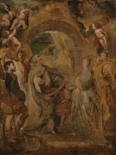 Heiliger Gregor der Große mit den Heiligen Maur und Papien, und Heilige Domitilla mit den Heiligen Nereus und Achille - Peter Paul Rubens