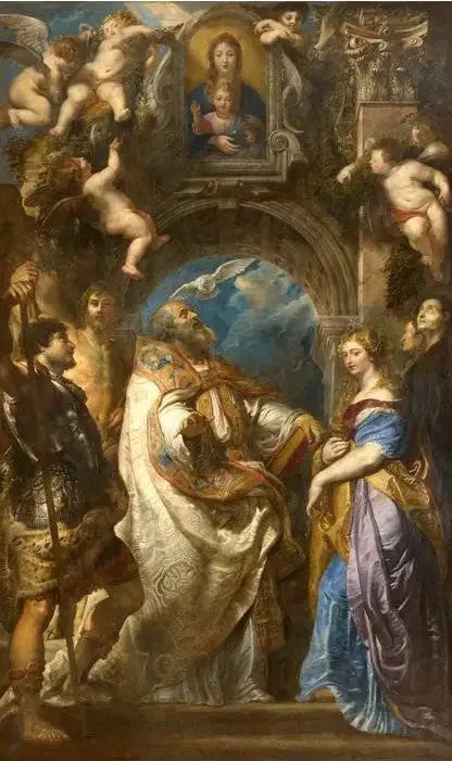 Heiliger Gregor der Große, umgeben von Heiligen - Peter Paul Rubens