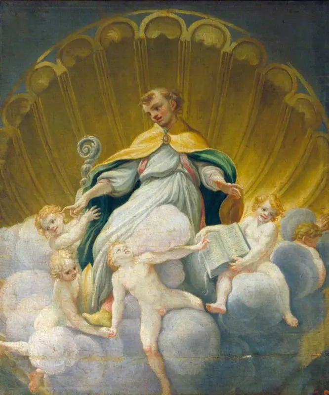 Saint Hilaire umgeben von Engeln (Kopie der Freske der Kuppel der Kathedrale von Parma) - Antonio da Correggio