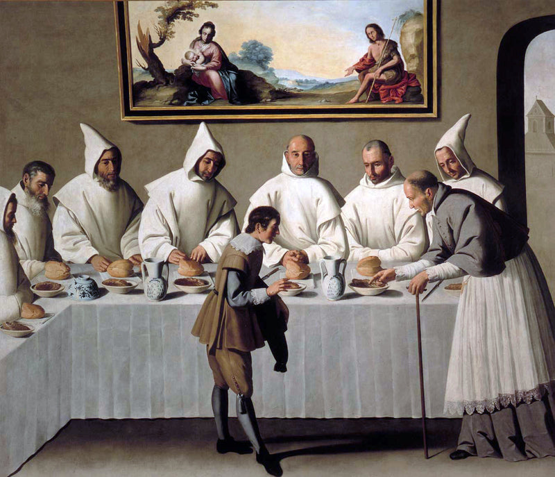 Saint Hugues im Refektorium der Kartäuser - Francisco de Zurbarán