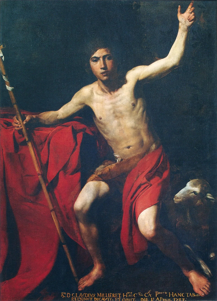 Saint Jean-Baptiste au désert, Saint-Jean-de-Maurienne, cathédrale Saint-Jean - Valentin de Boulogne image 1 copie de tableau peinte à la main