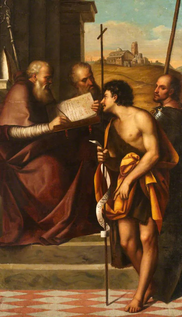 Johannes der Täufer, Johannes Chrysostomus, Johannes der Evangelist und Theodor - Sebastiano del Piombo