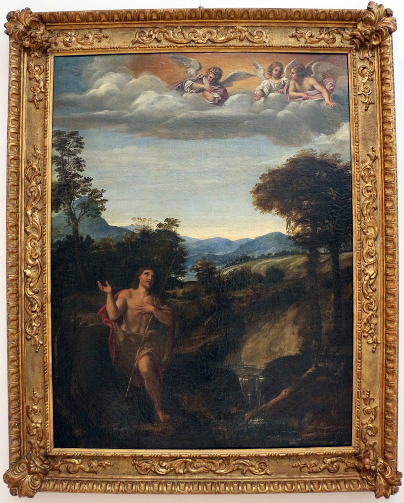 Johannes der Täufer in einer Landschaft - Annibale Carracci