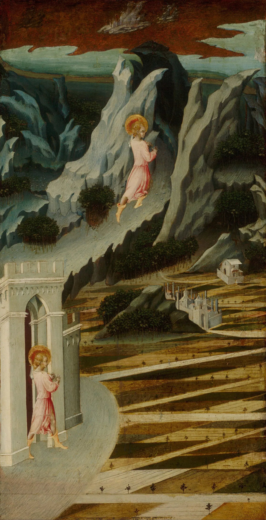 Johannes der Täufer tritt in die Wüste - Giovanni di Paolo