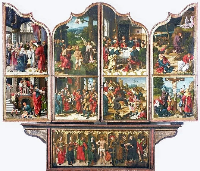 Johannes der Täufer und Renaud (Detail). - Joos van Cleve