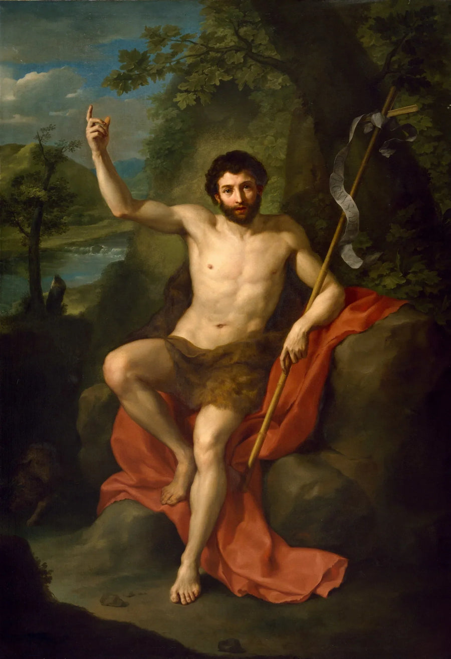 Johannes der Täufer predigt in der Wüste - Anton Raphael Mengs
