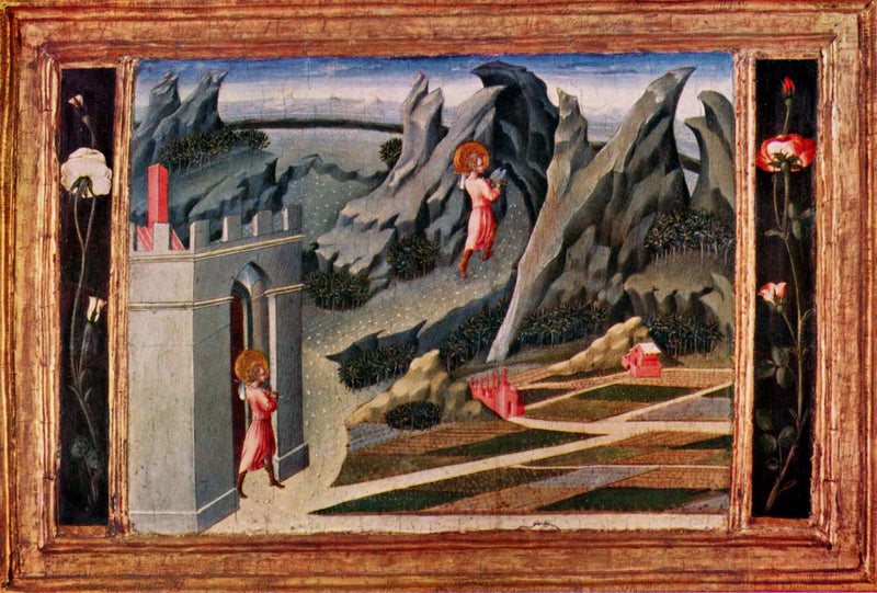 Johannes der Täufer zieht sich in die Wüste zurück - Giovanni di Paolo