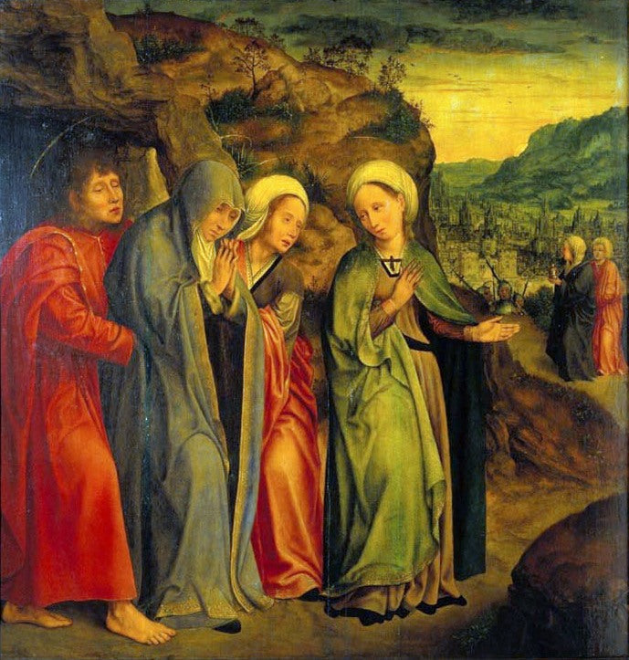 Heiliger Johannes und die Frauen am Grab Christi - Quentin Metsys