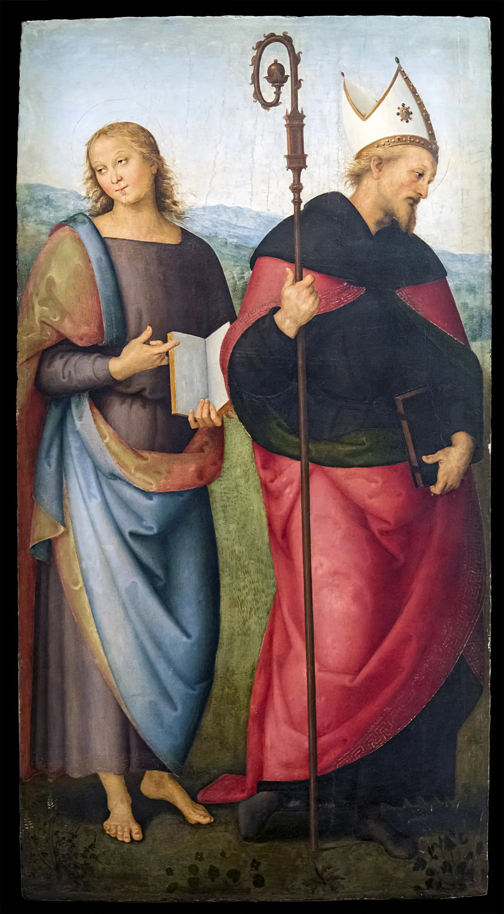 Saint Jean l'Évangéliste et Saint Augustin - Pietro Perugino image 1 tableau peint à l’huile sur toile