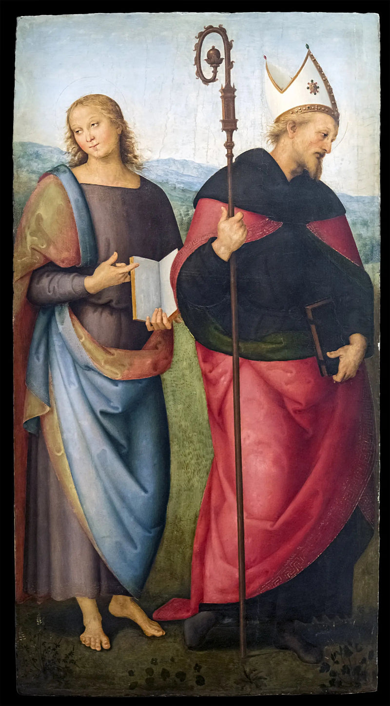 Johannes der Evangelist und Augustinus - Pietro Perugino